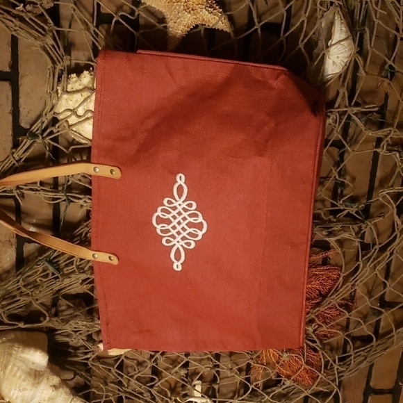 Ballard burlap tote. Like new. - Picture 1 of 9